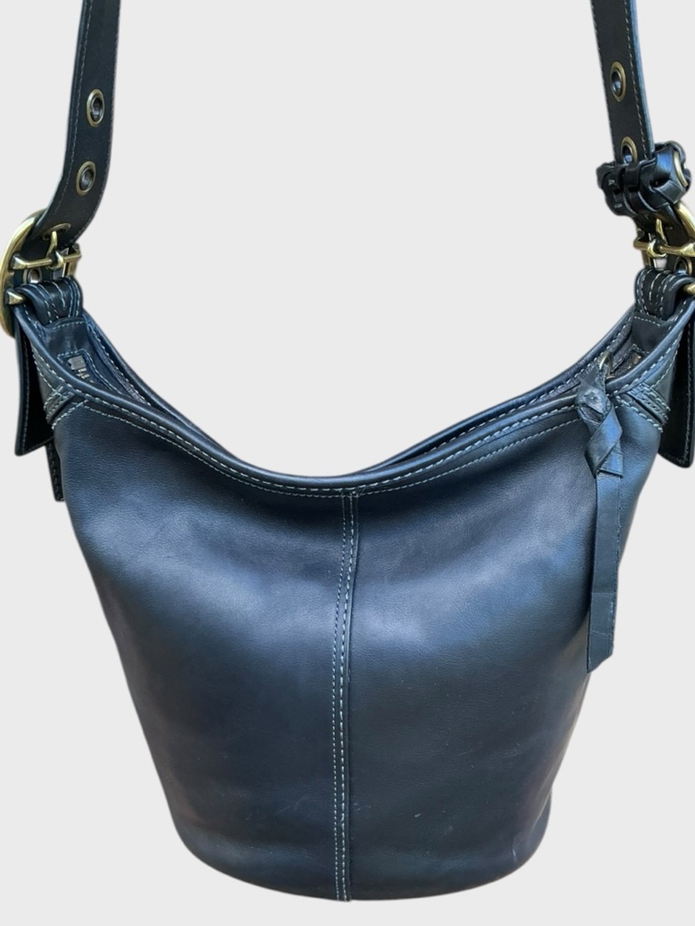 Vintage Coach Bleecker Bleeker Legacy 11422 Black Glove Leather Bucket Bag USA - Picture 5 of 13